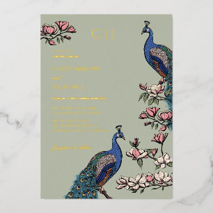Elegant Floral Peacock Wedding