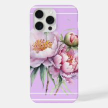 Elegant Floral Peony iPhone15 Pro MaxCase - Lilac