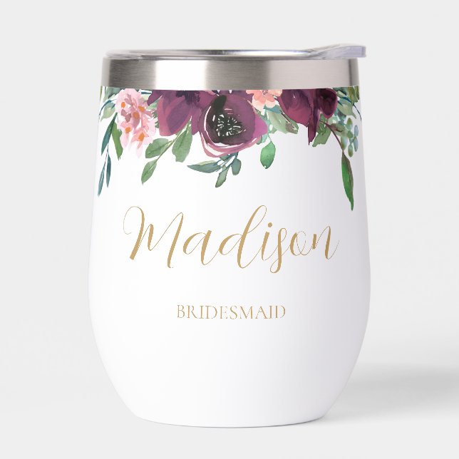 Elegant Floral Personalized Bridesmaid Proposal (Left)