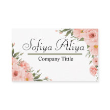 Elegant Floral Personalized Business Card Design