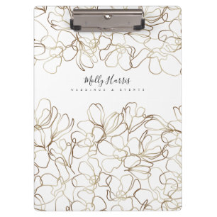 Elegant Floral Personalized Clipboard