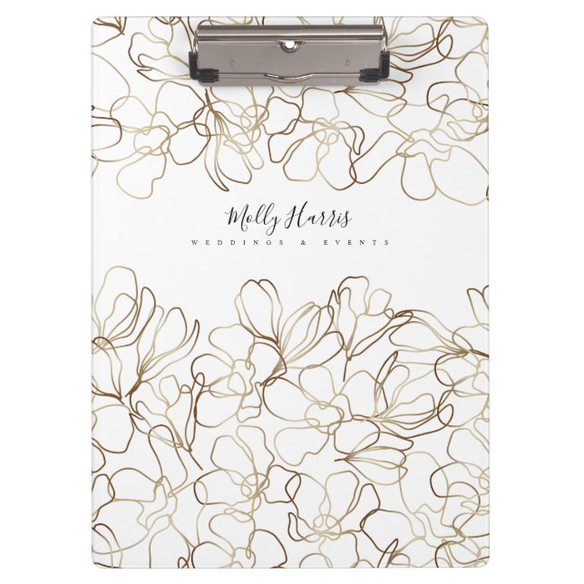 Elegant Floral Personalized Clipboard (Front)