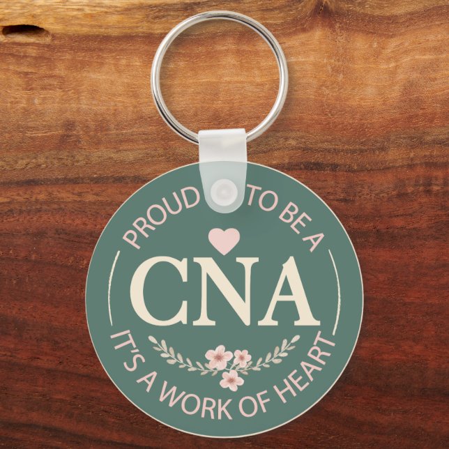 Elegant Floral Personalized CNA  Keychain (Front)