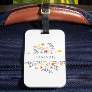 Elegant Floral Personalized Luggage Tag