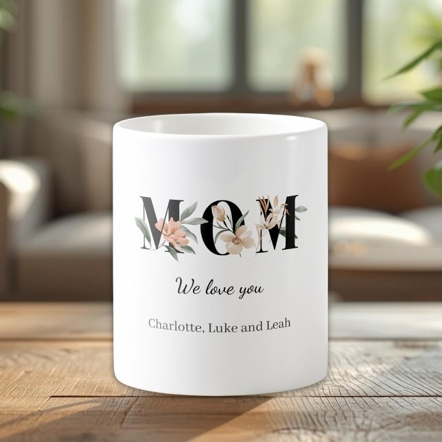 Elegant Floral Personalized Mom Mug Gift (Créateur téléchargé)