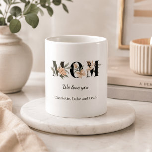 Elegant Floral Personalized Mom Mug Gift