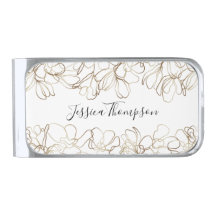 Elegant Floral Personalized Money Clip