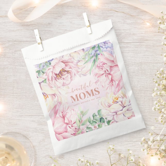 Elegant Floral Personalized Mother's Day Favour Bag (Clipped)