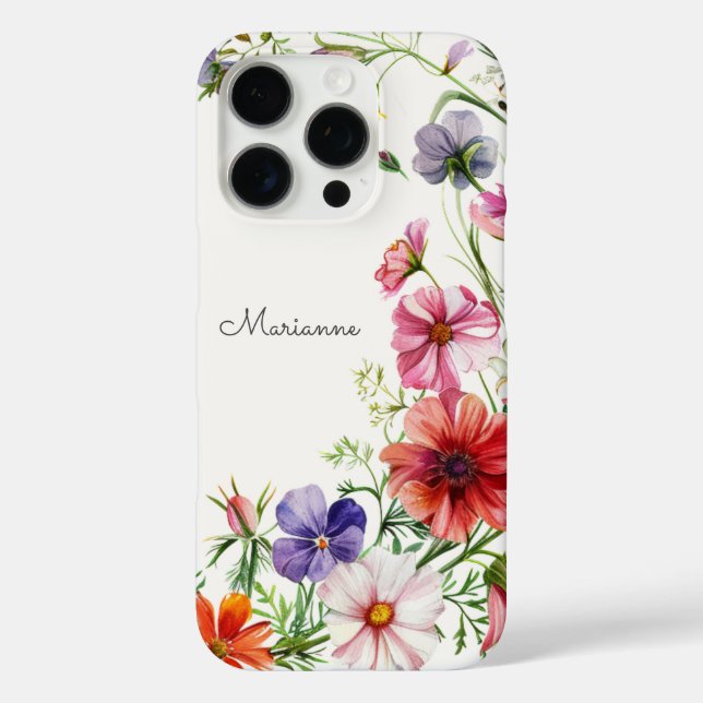 Elegant Floral Personalized Name Case-Mate iPhone Case (Back)