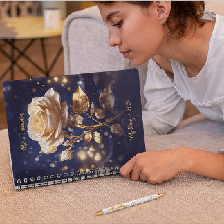 Elegant Floral Personalized Name Notebook