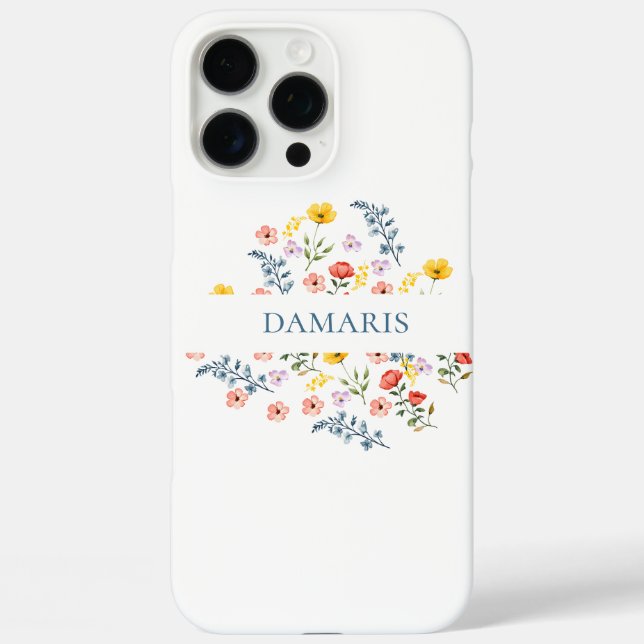 Elegant Floral Personalized Phone Case (Back)