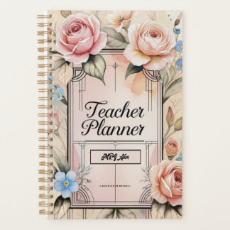 Elegant Floral Personalized Teacher PlannerPlanner Planner