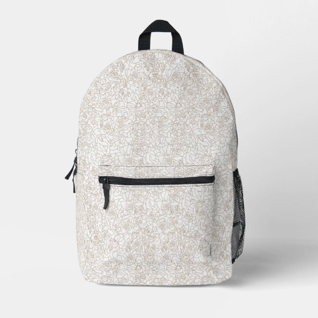 Elegant Floral Personalized Wedding Backpack (Front)