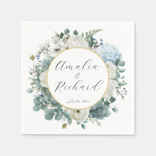 Elegant Floral Personalized Wedding Napkins
