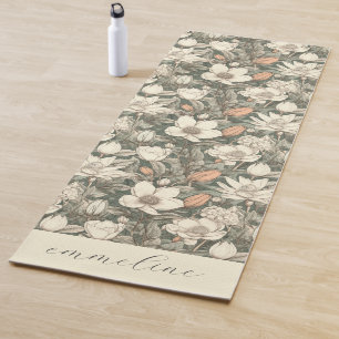 Elegant Floral Personalized  Yoga Mat