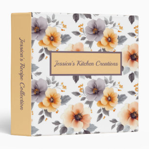 Élégant Floral Personnalisé Recette Classeur