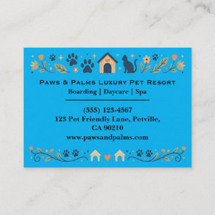 Elegant Floral Pet Boarding & Daycare Customizable Business Card