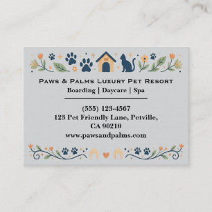 Elegant Floral Pet Boarding & Daycare Customizable Business Card