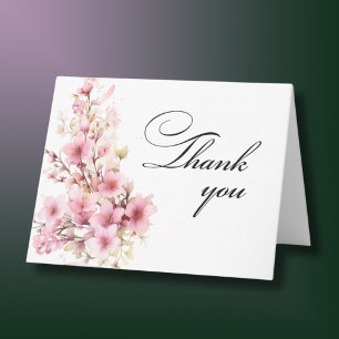 Elegant Floral Photo Any Year Birthday  Thank You Card