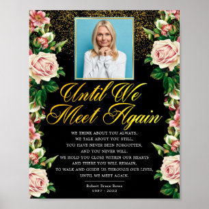 Elegant Floral Photo Elegant Funeral Poem Sign