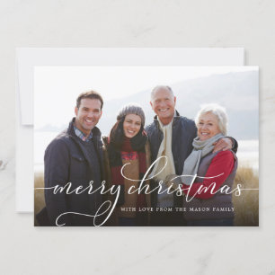 Elegant Floral Photo Holiday Card