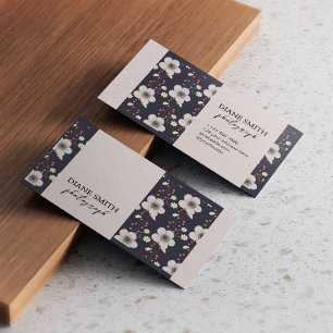 Elegant Floral Photograph Personalized Typography  Business Card