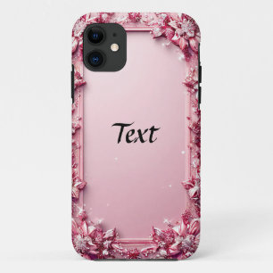 Elegant Floral Pink Frame iPhone 11 Case