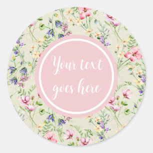 Elegant Floral Pink Frame: For Every Occasion Classic Round Sticker