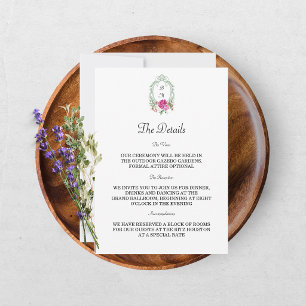 Elegant Floral Pink Peony Monogram Wedding Invitation