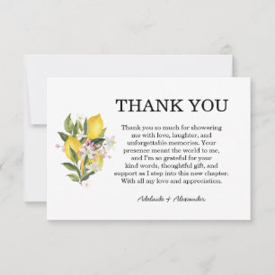 Elegant Floral Pink Peony Monogram Wedding Thank You Card