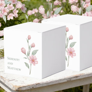 Elegant Floral Pink Sage Summer Garden Wedding Favor Box