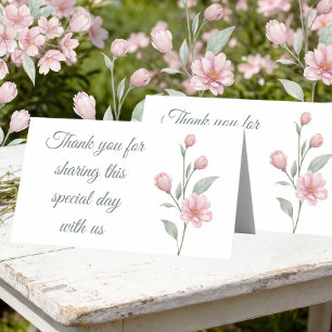 Elegant Floral Pink Sage Summer Garden Wedding Place Card