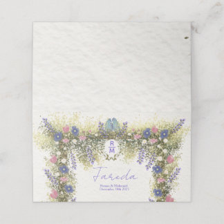 Elegant Floral Place Card - Hand-Drawn Watercolor 