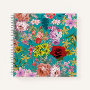 Elegant floral practice notebook