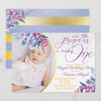 Elegant Floral Princess Birthday Invitation
