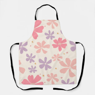 Elegant Floral Print Botanical Art for Nature Love Apron