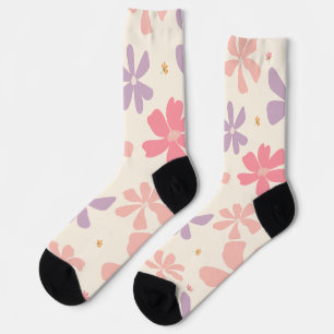 Elegant Floral Print Botanical Art for Nature Love Socks