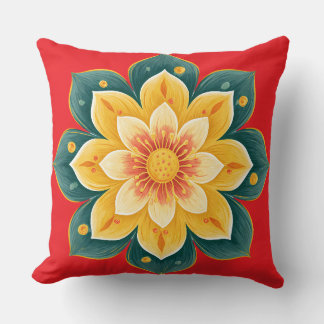 Elegant Floral Print Decorative Pillow
