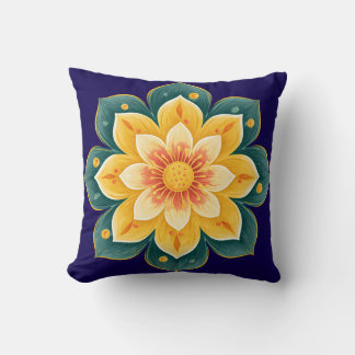 Elegant Floral Print Decorative Pillow