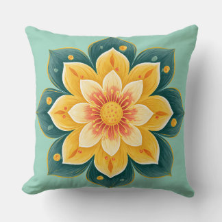 Elegant Floral Print Decorative Pillow