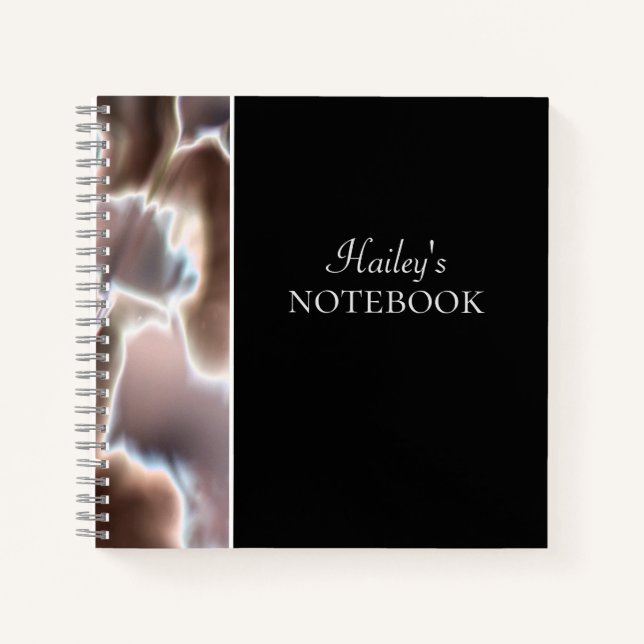 Elegant Floral Print Spiral Notebook (Front)