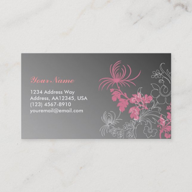 Elegant Floral Profile Card (Front)
