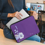 Elegant Floral Purple Abstract  Laptop Sleeve<br><div class="desc">Elegant Floral Purple Abstract laptop sleeve. Protect your laptop with this Purple and beige sand abstract pattern laptop sleeve. Easily personalize it with your own name ( or any other name) by click on "PERSONALIZE THIS TEMPLATE" button. This laptop sleeve is for those who want to protect the laptop with...</div>