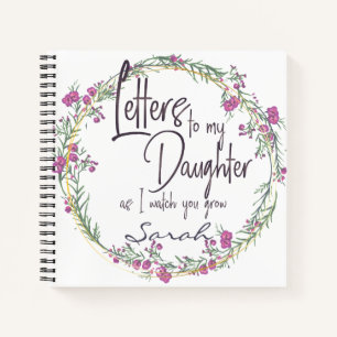 Elegant Floral purple chic Letters to Daughter Notebook