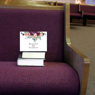 Elegant Floral   Purple Pink Reservation Sign Card