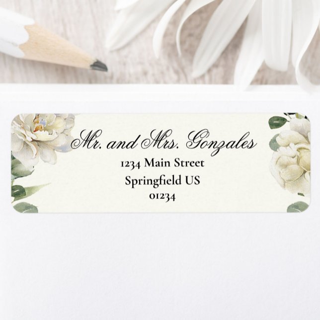 Elegant Floral Quinceanera Return Address (Creator Uploaded)