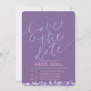 Elegant Floral Quinceañera Save the Date Invitation