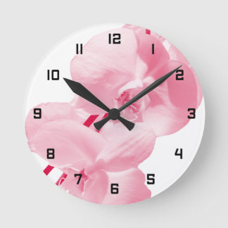 Elegant Floral Red Round Clock