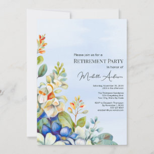 Elegant Floral Retirement Party Invitation