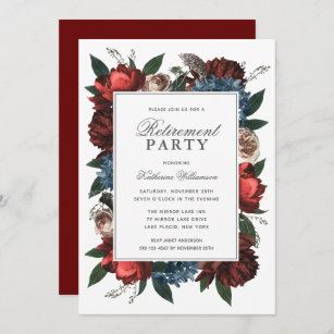 Elegant Floral Retirement Party Invitation